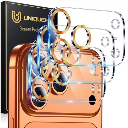 UniqueMe 3 Pack Compatible for iPhone 17 Pro Max Camera Lens Protector - [Drop Protection] [Case Friendly] 9H Tempered Glass Camera Cover Screen [Update New Version] - Orange