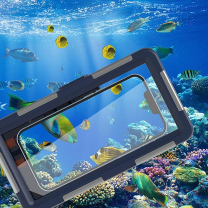 Underwater Phone Case for Snorkeling Diving 50ft/15m Waterproof Scuba Photo&Video Housing for iPhone17/16/15/14/13/12/11/Xr/X/Xs(Pro Max/Plus/Pro/Air) Samsung Galaxy S25/S24/S23-S21 Ultra Blue-Orange