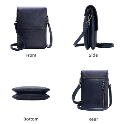 Iswee Leather Crossbody Bags for Women RFID Blocking Cell Phone Purse Small Anti-Theft Zippered with Card slots