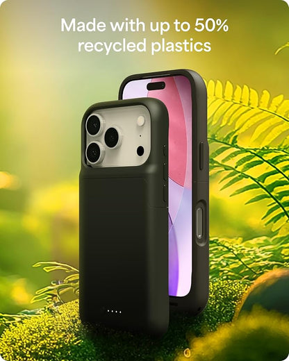Mophie Juice Pack Battery Case for iPhone 17 Pro - Slim Charging Case, Up to 50% Extra Battery Life, High Impact Protection, Magnetic Back for Wallets & Mounts, Sustainable Material, Black
