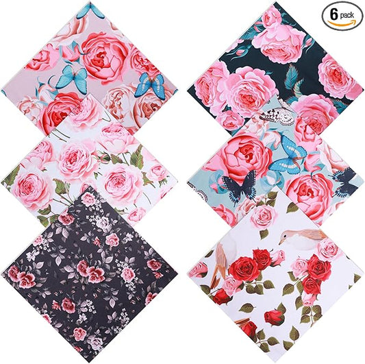 6 Pcs Thickened Glasses Cleaning Cloth Elegant Flower Design Microfiber Cleaning Cloth Multi-Colored Eyeglass Lens Cleaner Cloths for Sunglasses Camera Lenses Cell Phone LCD TV Screens