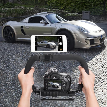 3-Shoe DSLR/Mirrorless/Action Camera Camcorder Phone Stabilizer Expansion Cage Mount Moviemaking Holder Rig YouTube Tiktok Vlogging Video Kit Compatible with GoPro Canon Nikon Sony iPhone Android