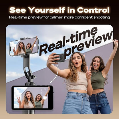 Synco XView Selfie Monitor Screen for iPhone 7-16 Series, Secure Private Wireless P2P, 4K/1080p Magnetic Back Camera Vlog Monitor with 164FT Range for YouTube TikTok (Black)