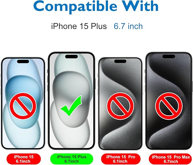 Mothca 2 Pack Matte Glass Screen Protector for iPhone 15 Plus [6.7 inch] + 2 Pack Camera Lens Protector, Anti-Glare & Anti-Fingerprint Case Friendly Tempered Glass Film, Bubble Free, Smooth as Silk