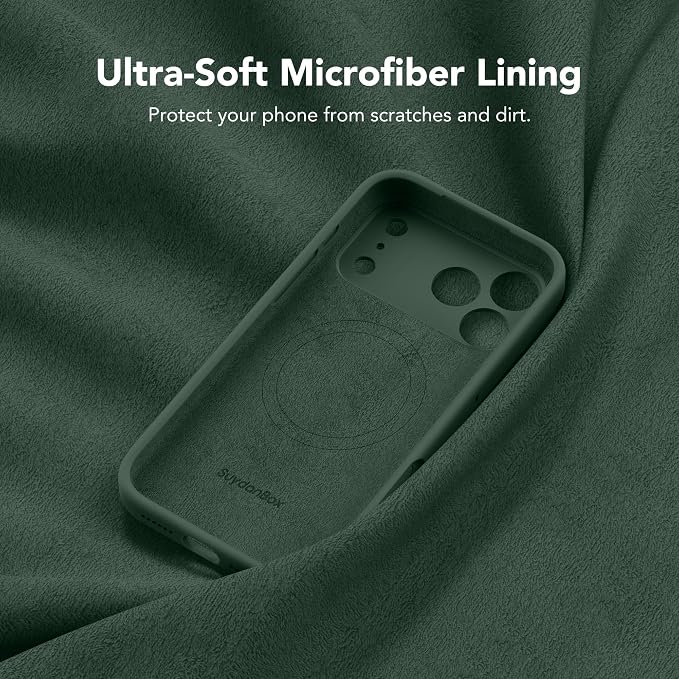 Magnetic for iPhone 17 Pro Case, Compatible with MagSafe, [Full Camera Protection][Screen Protector] Silicone Shockproof Protective Phone Case for iPhone 17 Pro 6.3", Alpine Green