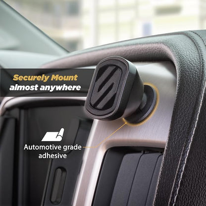 Scosche MMDSD-RP MagicMount™ Select Mini Magnetic Car Phone Holder - Strong Magnet Mount for iPhone and Android - Secure Magnetic Cell Phone Mount for Car Dash - Universal 360° Mobile Cellphone Holder