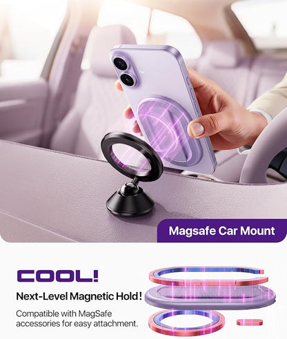 andobil [2026 All-New] Magnetic Phone Grip for Magsafe with Finger Strap [Comfortable & Durable] Magnetic Phone Ring Holder for MagSafe Accessories & iPhone 17 Air 16 Pro Max Plus 15 14 13 12, Purple