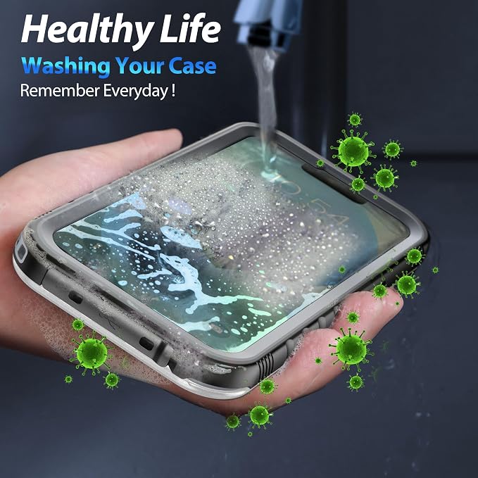 SPORTLINK for iPhone 13 Mini Waterproof Case - Full Body Shockproof Dustproof Phone Screen Protector Rugged Waterproof Case for iPhone 13 Mini 5.4 Inches Frosted Clear