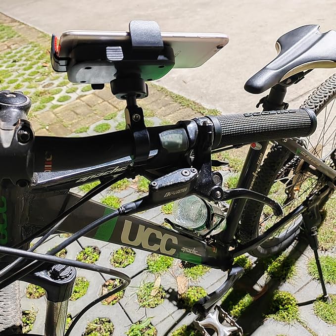 Bike Handlebar Mount, Aluminum Alloy Clamp Mounts Base Ball Adapter with 0.67"(17mm) TPU Ball for Round Rails, Compatible with RAM Mounts Ball Socket Arm