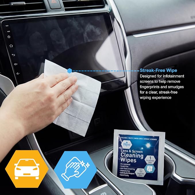 MED PRIDE Anti-Fog Lens & Screen Cleaning Wipes, Premoistened, Scratch-Free & Anti-Static Eyeglass & Electronics Wipes, Individually Wrapped, Ideal for Glasses, Cameras, Phones & Laptops (400)