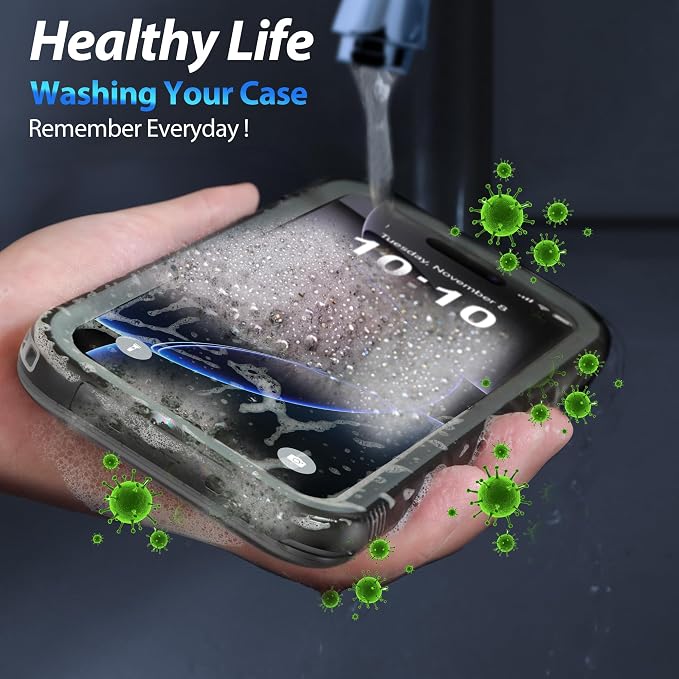 SPORTLINK for iPhone 16 Pro Waterproof Case - Shockproof Dustproof Case with Built-in Clear Screen Protector, Full Body Heavy Duty Sealed Protective Cover for i Phone 16 Pro 6.3" Black