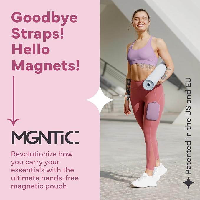Running Phone Holder – Max Comfort Lightweight Magnetic Pouch for Running & Fitness, Strap-Free Hands-Free Carrier for Waist, Thigh or Chest – Splash Resistant, Breathable – Fits All Phones – Violet