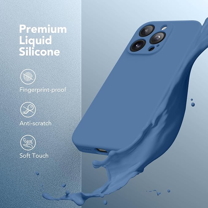 Magnetic for iPhone 13 Pro Max Case, Compatible with MagSafe, [Full Camera Protection][Screen Protector] Silicone Shockproof Protective Phone Case for iPhone 13 Pro Max 6.7", Lake Blue
