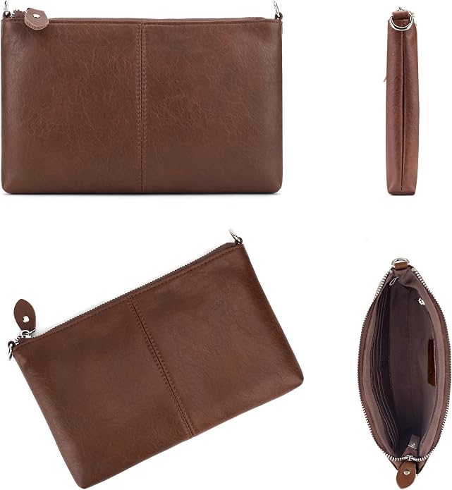 befen Genuine Leather Wristlet Clutch Wallet Purses Small Crossbody Bags for Women with RFID Blocking Card Slots