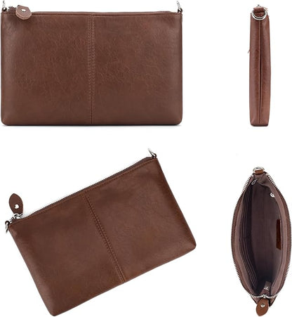 befen Genuine Leather Wristlet Clutch Wallet Purses Small Crossbody Bags for Women with RFID Blocking Card Slots