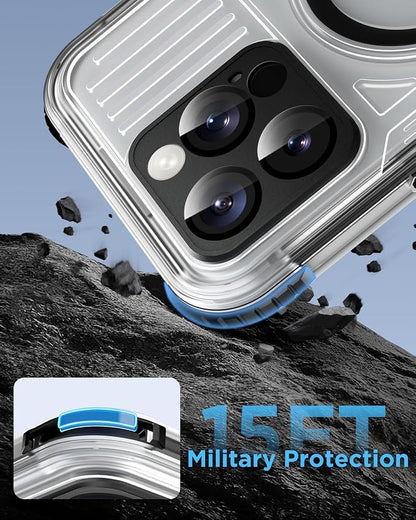 for iPhone 16 Pro Max Waterproof Case with Magsafe, Built-in [Privacy Screen Protector] [Lanyard], IP68 Water Proof Full Body Dustproof Anti-Spy Frosted Protective Phone Cover, 6.9" Black
