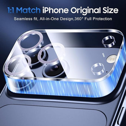 UniqueMe Compatible for 3 Pack iPhone 17 Pro Camera Lens Protector - [Drop Protection] [Case Friendly] 9H Tempered Glass Camera Cover Screen [Update New Version] - Glitter Light Purple