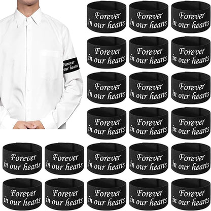 Unittype 25 Pcs Mourning Arm Band, Elastic Adjustable Funeral Armband for Mourning Funeral Memorial Condolence Respect Event, Black