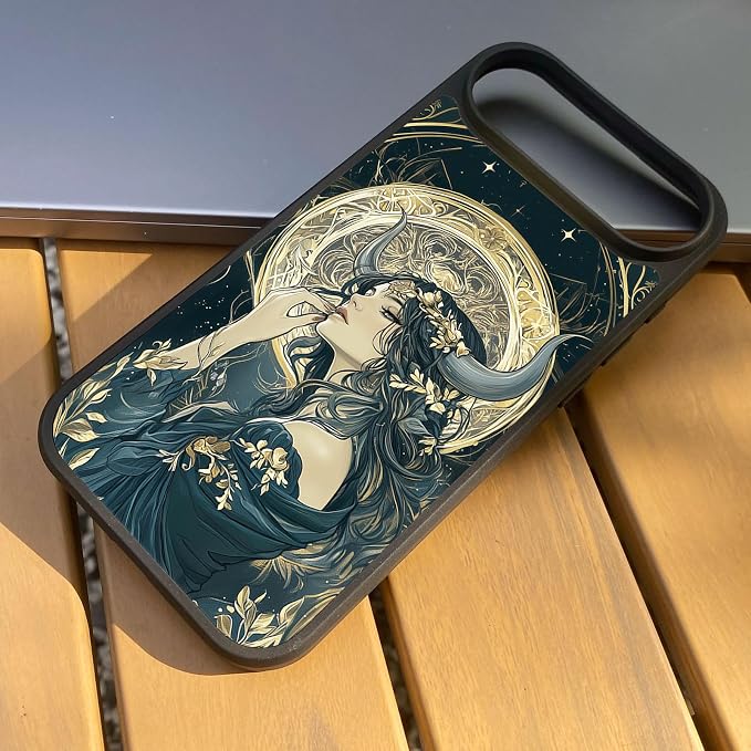 Constellation Series - Taurus Designs Magnetic for iPhone 17 air Case, Tarot Style Model Glass Phone Cover, Compatible with Magsafe, Pocket-Friendly - fits iPhone 17 air Case for Women