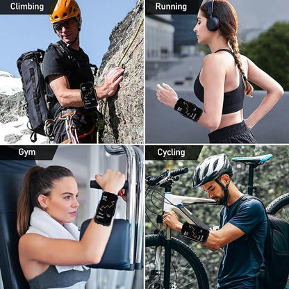 Wristband Phone Holder for Running,Forearm Armbands 360° Rotatable & Detachable Compatible with All 4.5-7 inch Cellphone for iPhone 16/15/14/Pro/ProMax/13/12/11/mini/XS/XR,for Workout Jogging