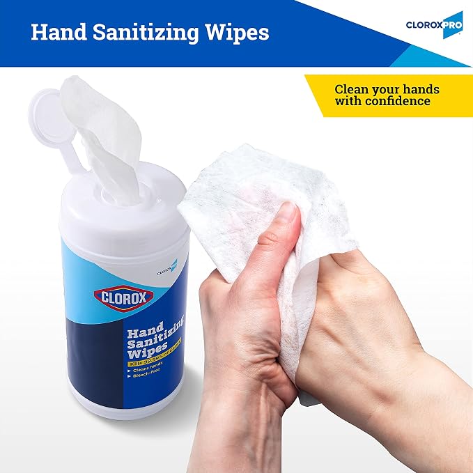 Clorox Pro Alcohol Free Hand Sanitizer Wipes with BZK - Gentle Hand Sanitizing Wipes for Hands in Bulk Canister - Disinfecting Sanitizer Solution for School Supplies & Office Use, 40 Count