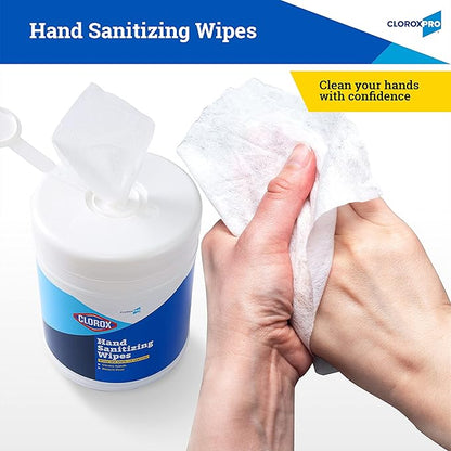 Clorox Pro Alcohol Free Hand Sanitizer Wipes with BZK - Gentle Hand Sanitizing Wipes for Hands in Bulk Canister - Disinfecting Sanitizer Solution for School Supplies & Office Use, 270 Count