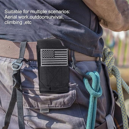 Black Tactical Molle CellPhone Pouch Case,Heavy Duty Waterproof Phone Holster Bag for iPhone 11 12 13 Pro Max For Samsung S22 S21 S20 FE Note 20 A13 A12 A02S Less 6.7" Phone with 4 Pack Patches
