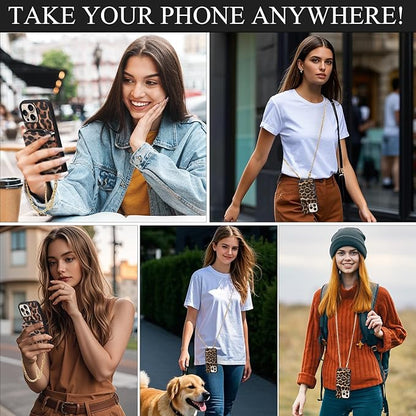 XANGNIER Wallet Case for iPhone 16 Pro Max, RFID Blocking PU Leather Crossbody Phone Purse with Card Holder, Zipper Pocket, Wrist Strap & Adjustable Lanyard for Women 6.9" 5G,Leopard Print