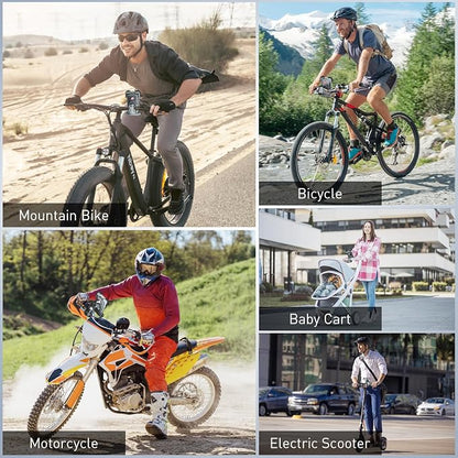 Hiboy Bike Phone Holder, 360° Rotation Adjustable Motorcycle Phone Mount,Bicycle Scooter Handlebar Phone Clip for 5.1" - 6.8" Smartphones