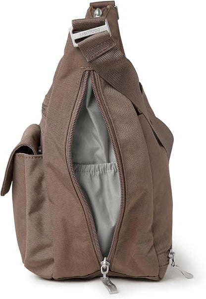 Baggallini womens Everywhere Bagg Crossbody Women 11x9 Lightweight Nylon Hobo Water-resistant Travel Bag W/Rfid