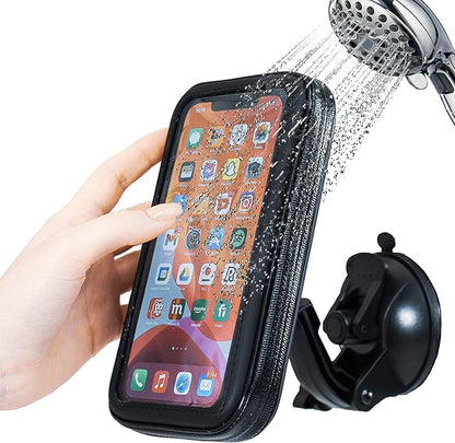 Shower Phone Holder Case Waterproof | Suction Cup Mount for Bathroom | 360 Rotatable & Height Adjustable for iPhone & Android | ShowerPhone by Wumas