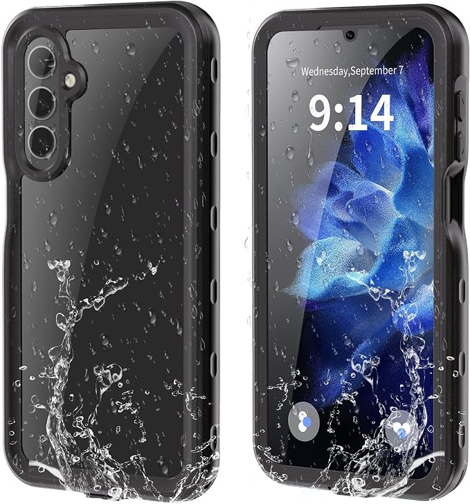 Omio for Galaxy A16 5G Waterproof Case, Full Body IP68 Underwater Clear Protective Case Built-in Screen Protector Heavy Duty Shockproof Case for Men Women, Black