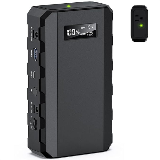Apowking Power Bank with AC Outlet, 65W Portable Laptop Battery Bank Fast Charging, 88.8Wh 24000mah Power Station for Outdoor Camping PowerBank Travel Home Power Backup