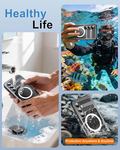 for Samsung Galaxy S26 Waterproof Case, [Fit for Magsafe] [IP68 Water Proof] [Built-in Screen Protector], Magnetic Heavy Duty Military Grade Rugged Phone Case for S 26 6.3", Black