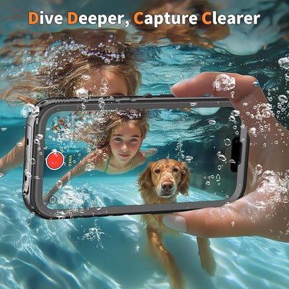 Cozycase for iPhone 15 Pro Max Waterproof Shockproof Dustproof Case - Heavy Duty/360 Full Body/Military Grade/Protective/Rugged 【8FT Drop Proof】 Built in Screen/Camera Protector with Lanyard Black
