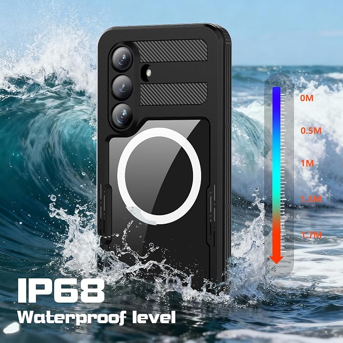 for Samsung Galaxy S26 Waterproof Case, Military-Grade Full Body Defense: IP68 Underwater Protection, Built-in Screen Protector & Camera Lens Cover, 10FT Waterproof Shockproof Dustproof. Black