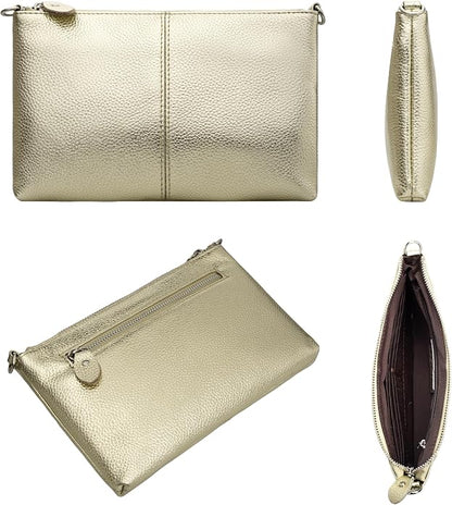 befen Genuine Leather Wristlet Clutch Wallet Purses Small Crossbody Bags for Women with RFID Blocking Card Slots