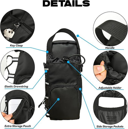 Magnetic Gym Bag for Men and Women, Magnetic Water Bottle Holder for Gym, Small Gym Bag, Gym Gifts for Women and Men (Black, <40 OZ)