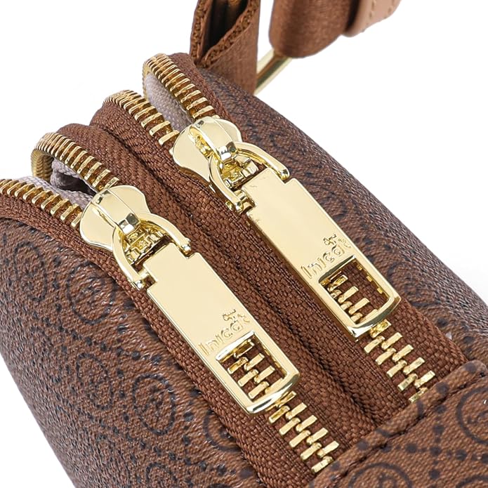 INICAT Anti Theft Crossbody Bag for Women, Small RFID Blocking Sling Purse with Zipper Lock for Travel, Vegan Leather