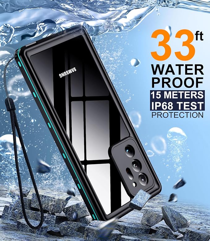 Temdan for Samsung Galaxy Note 20 Ultra Case Waterproof, [Military-Grade Drop Protection] [IP68 Underwater] Full Body Heavy Duty Rugged Shock-Proof Case for Note 20 Ultra 6.9''-Teal