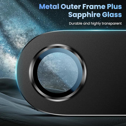 Uyiton Compatible with iPhone Air Camera Lens Protector - [Not Easy to Break][Strong Adsorption][Case-Friendly] Metal Tempered Glass Rear Camera Screen Cover - Space Black