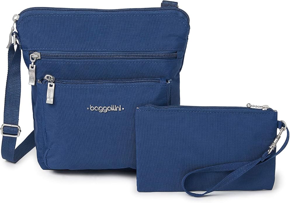 Baggallini Pocket Crossbody Bags for Women 8x8 Small Lightweight Durable Water-resistant Travel Purse W/Rfid