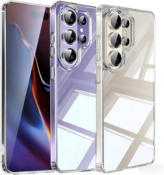 for Samsung Galaxy S26 Case: Clear Phone Case with Built-in Camera Lens Protector,Slim Anti-Yellowing, Rugged Shockproof Transparent Cover for Galaxy S 26,Crystal Clear
