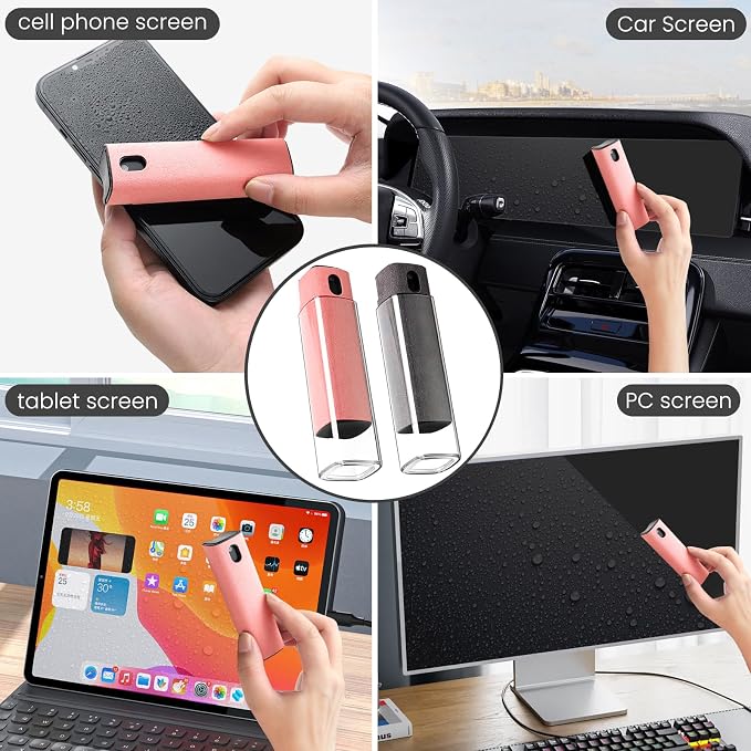 Screen Cleaner Kit 3 Pcs, Two in One Screen Cleaner Spray and Wipe, Touchscreen Mist Cleaner Spray Bottle for Phone/Laptop/Tablet/TV/Monitor/Car Screens
