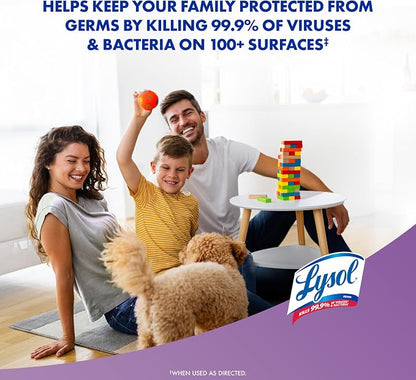 Lysol Disinfectant Wipes, Multi-Surface Antibacterial Wipes For Disinfecting, Dorm Room Essentials, Cleaning Supplies for Home, Bathroom, Lavender & Cotton Blossom Scent, 80 Count
