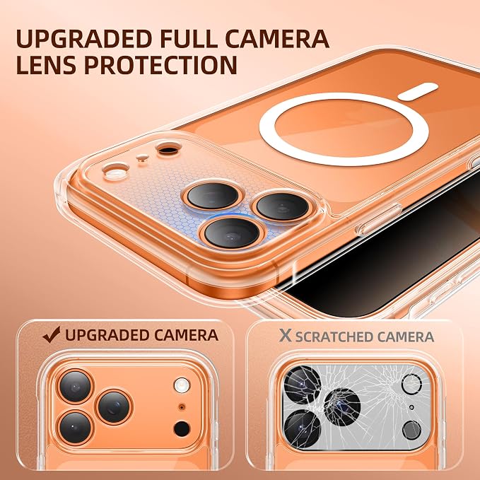 BERFY for iPhone 17 Pro Max Case, Compatible with MagSafe, Built-in Privacy Screen Protector, Camera Protection, Shockproof Full Body Phone Case 6.9", Clear