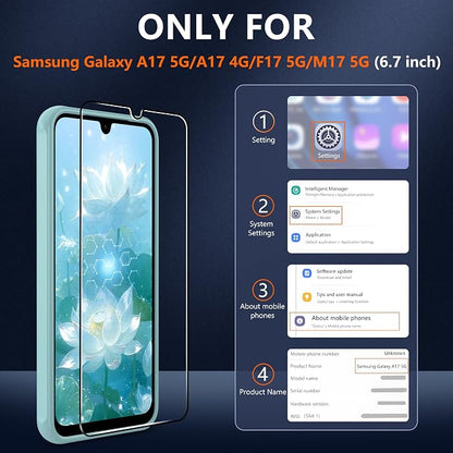 for Samsung Galaxy A17 5G Phone Case: Samsung A17 Case [Mag-Safe Fit] with 2PC Tempered Glass Screen Protector,Frosted Translucent A17 Case Soft-Touch Skin Protection for Galaxy A17 Cover,Mint Greenn