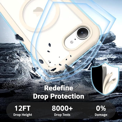 jaroco Magnetic for iPhone 17e Case& iPhone 16e Case,[Compatible with MagSafe][Military Grade Drop Protection][Heavy Duty Protection][Non-Slip][Shockproof]2-Layer Bumper Phone Case 6.1''-Antique White