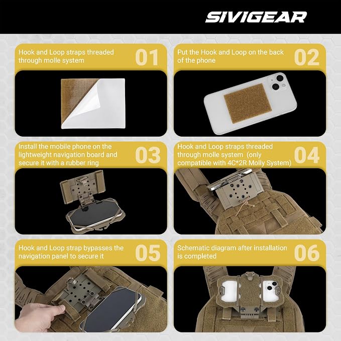 Tactical Phone Holder,Plate Carrier Phone Mount Not Block the Phone Camera Molle Phone Holder for Hunting,Duty,Hiking