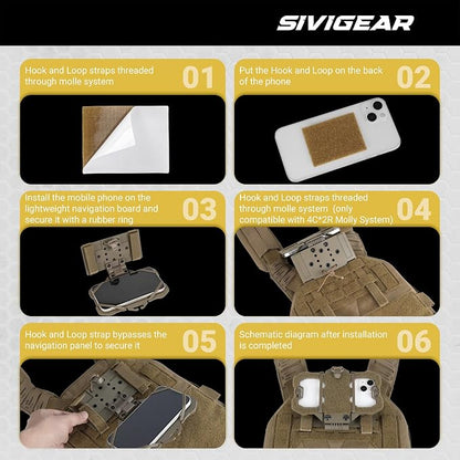 Tactical Phone Holder,Plate Carrier Phone Mount Not Block the Phone Camera Molle Phone Holder for Hunting,Duty,Hiking